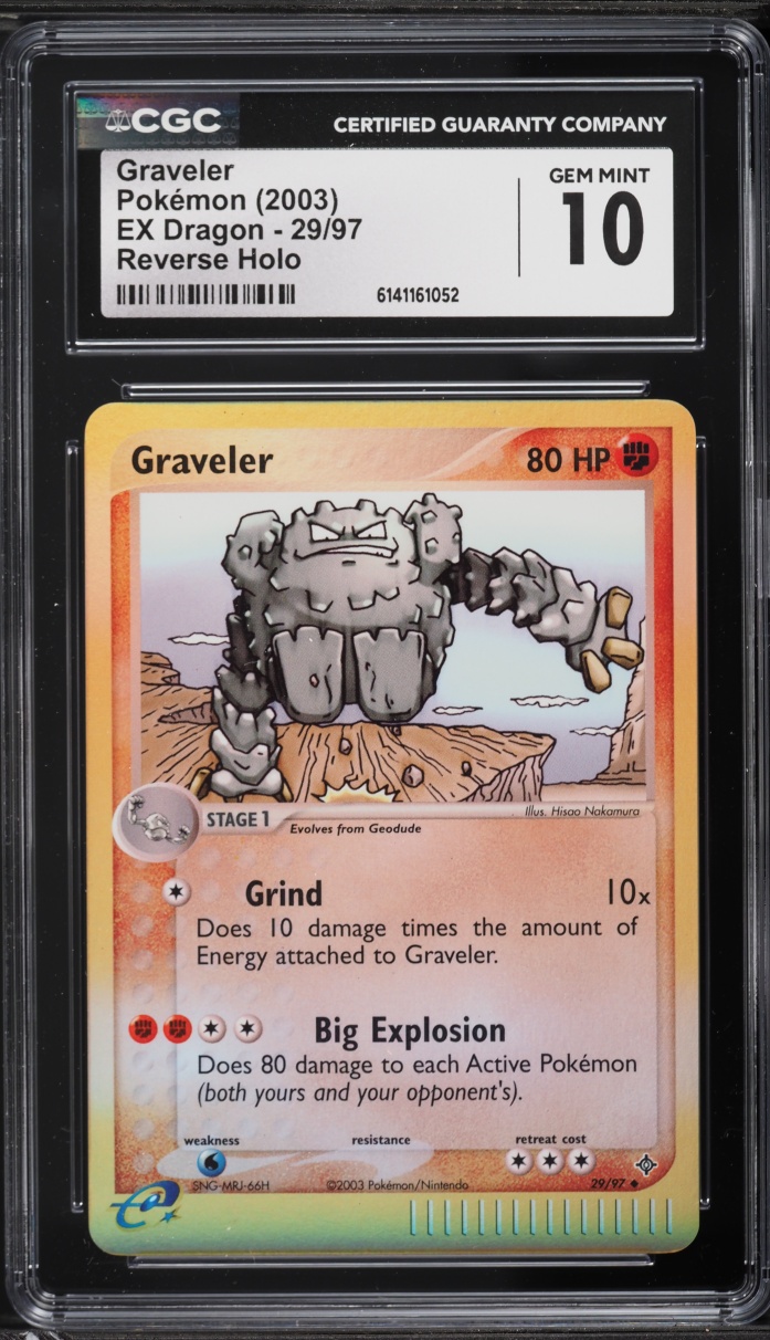 2003 Pokemon EX Dragon Reverse Holo Graveler #29 CGC 10 GEM MINT