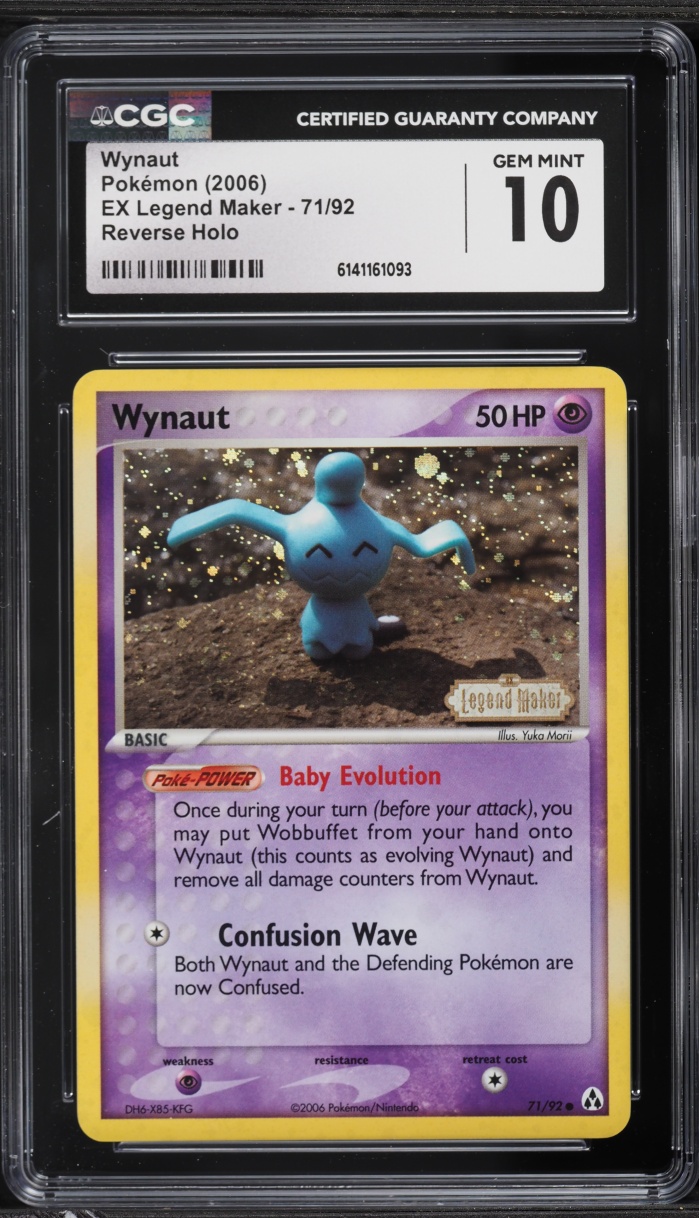2006 Pokemon EX Legend Maker Reverse Holo Wynaut #71 CGC 10 GEM MINT