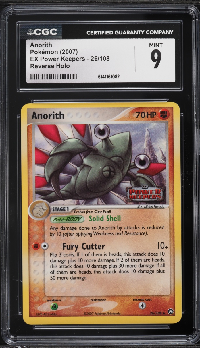 2007 Pokemon EX Power Keepers Reverse Holo Anorith #26 CGC 9 MINT
