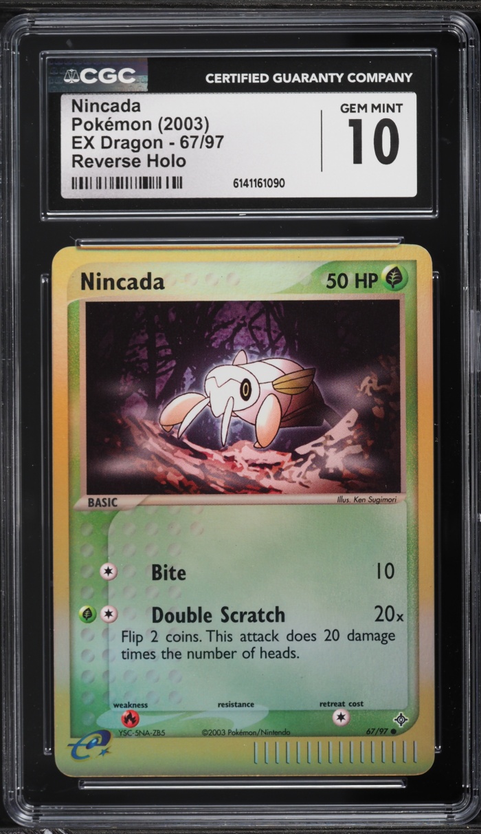 2003 Pokemon EX Dragon Reverse Holo Nincada #67 CGC 10 GEM MINT