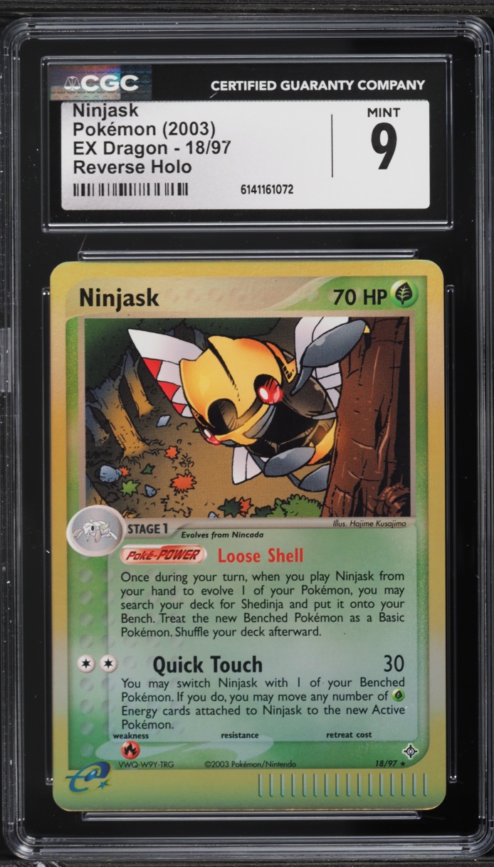 2003 Pokemon EX Dragon Reverse Holo Ninjask #18 CGC 9 MINT