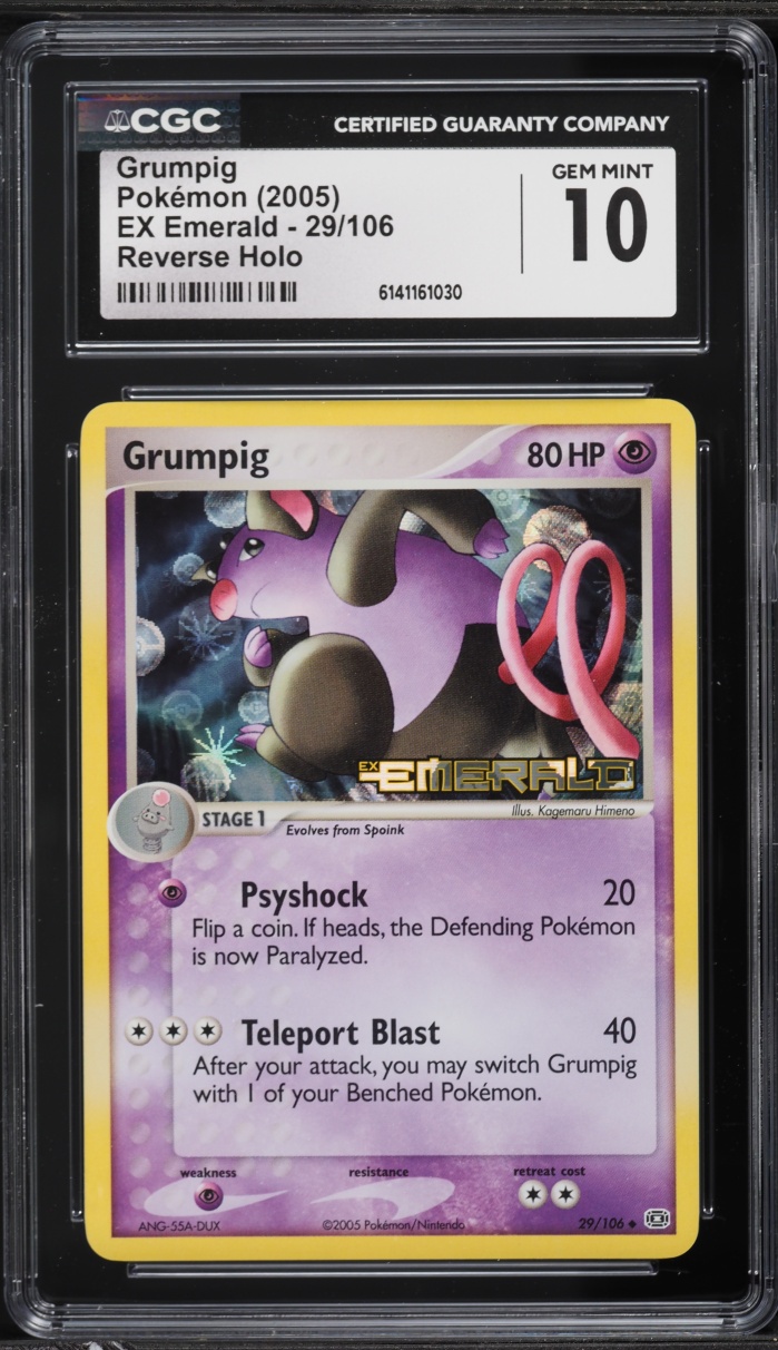 2005 Pokemon EX Emerald Reverse Holo Grumpig #29 CGC 10 GEM MINT