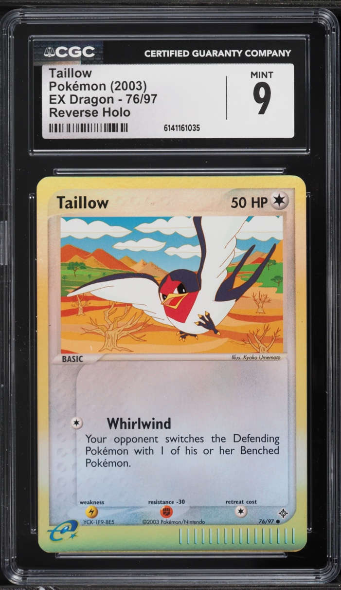 2003 Pokemon EX Dragon Reverse Holo Taillow #76 CGC 9 MINT
