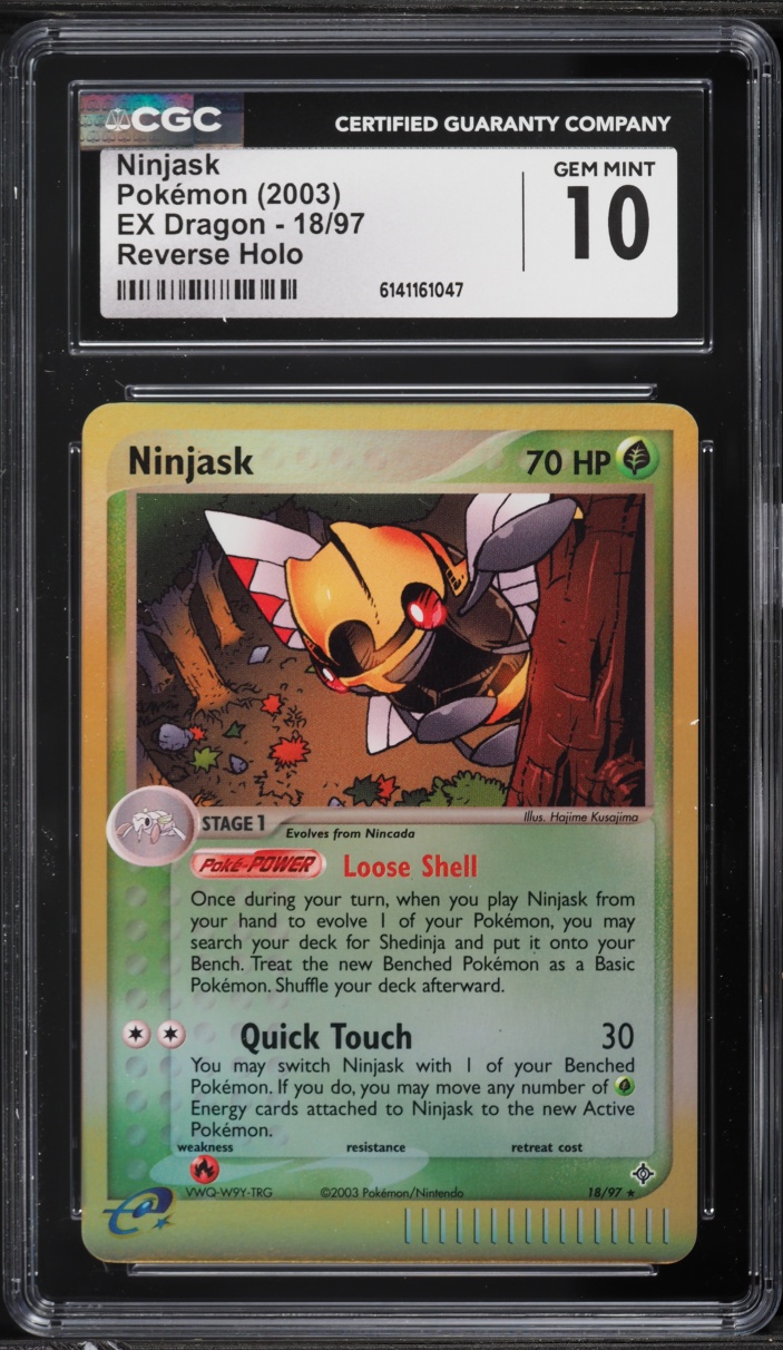 2003 Pokemon EX Dragon Reverse Holo Ninjask #18 CGC 10 GEM MINT