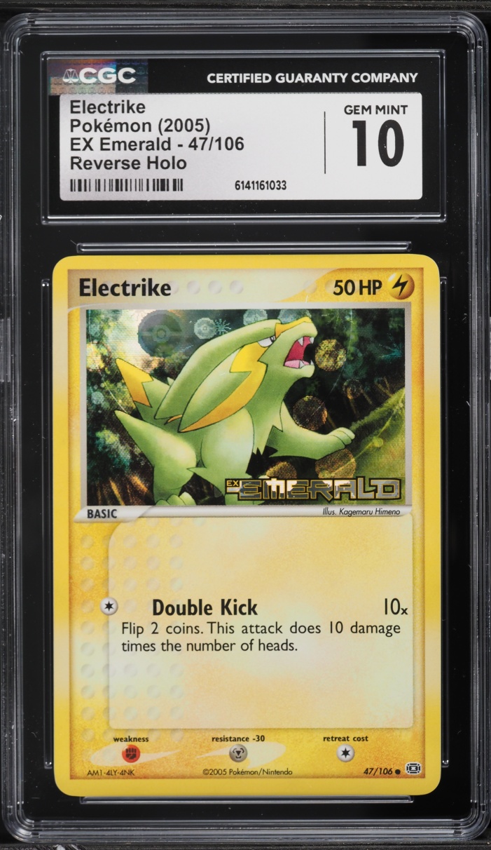 2005 Pokemon EX Emerald Reverse Holo Electrike #47 CGC 10 GEM MINT