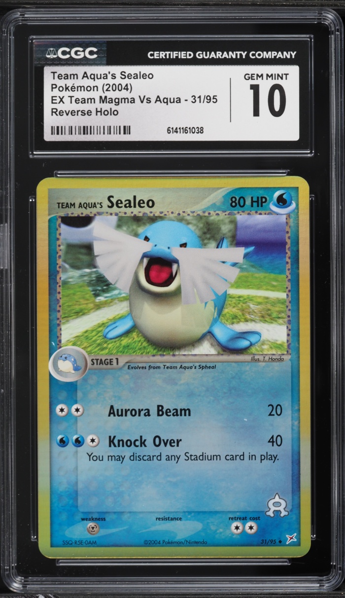 2004 Pokemon EX Team Magma Vs Aqua Reverse Holo Team Aqua's Sealeo #31 CGC 10 GEM MINT