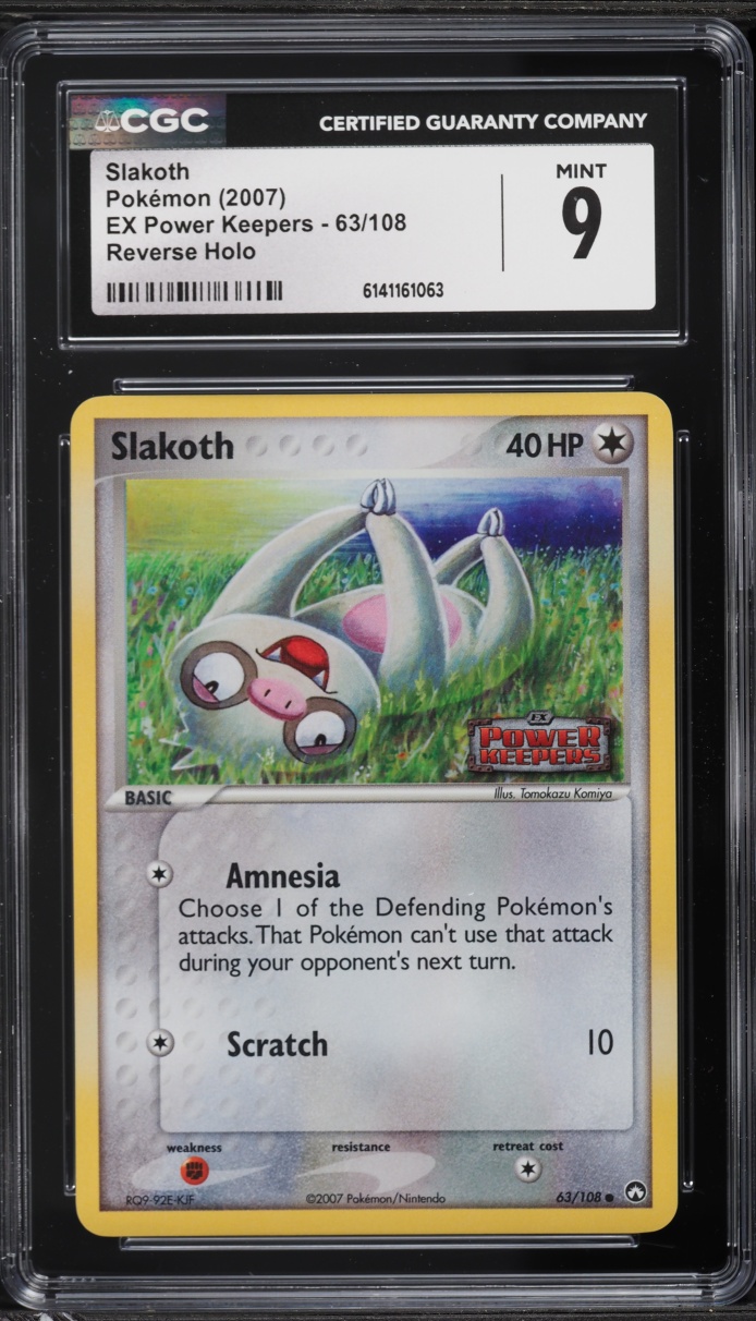 2007 Pokemon EX Power Keepers Reverse Holo Slakoth #63 CGC 9 MINT