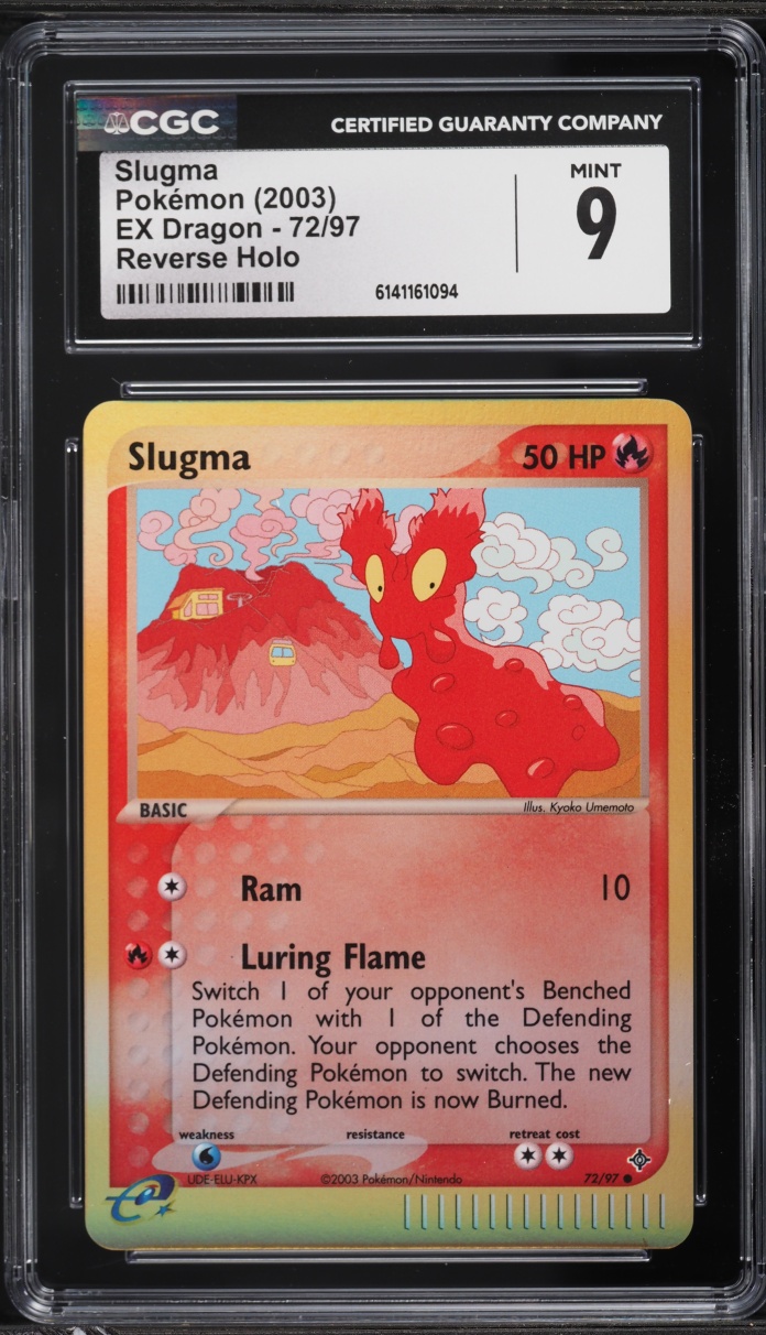 2003 Pokemon EX Dragon Reverse Holo Slugma #72 CGC 9 MINT