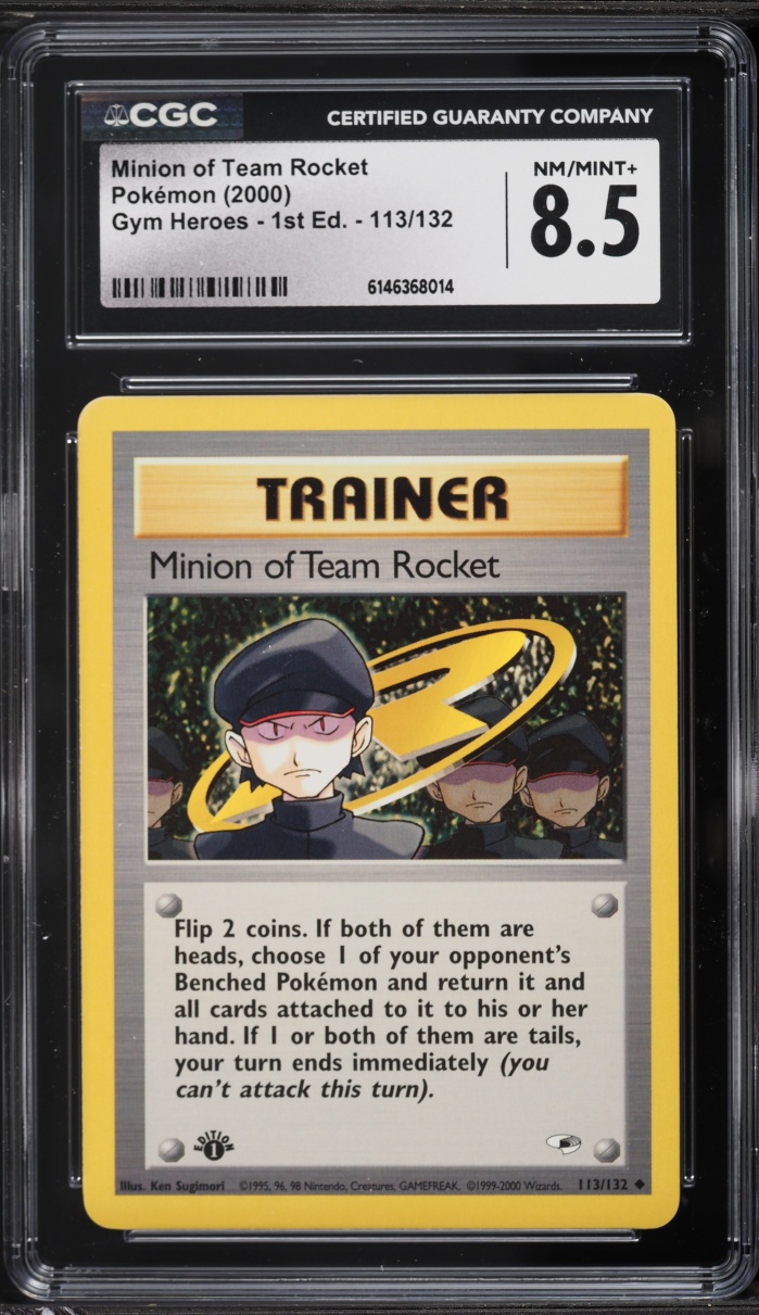 2000 Pokemon Gym Heroes 1st Edition Minion Of Team Rocket #113 CGC 8.5 NM-MT+