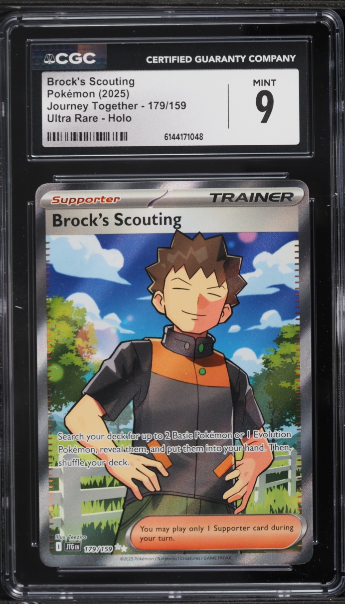 2025 Pokemon Scarlet & Violet Journey Together Full Art Brock's Scouting #179 CGC 9 MINT