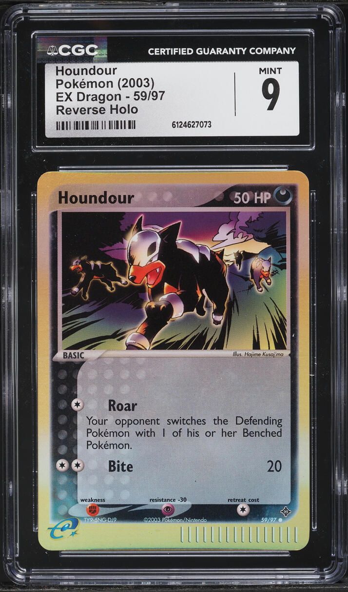 2003 Pokemon EX Dragon Reverse Holo Houndour #59 CGC 9 MINT