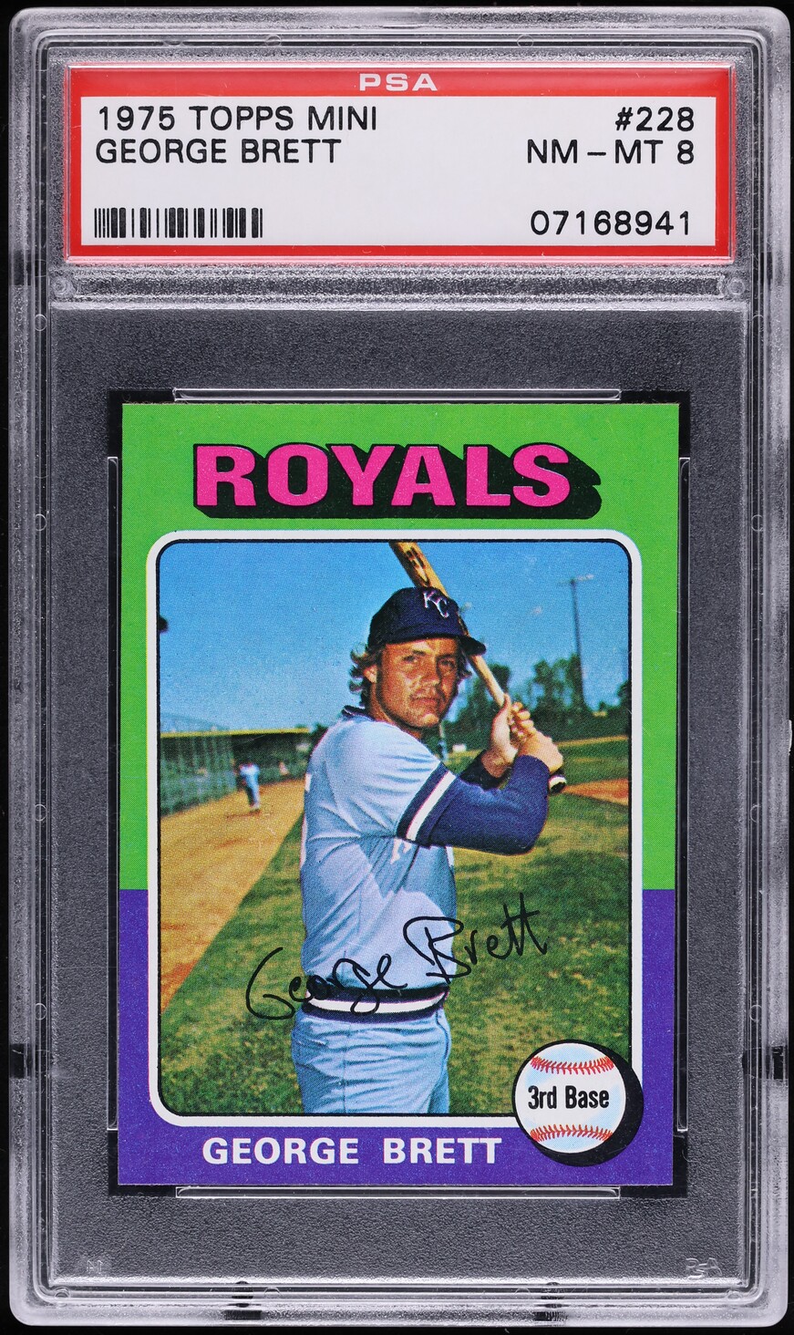 1975 Topps Mini George Brett ROOKIE #228 PSA 8 NM-MT