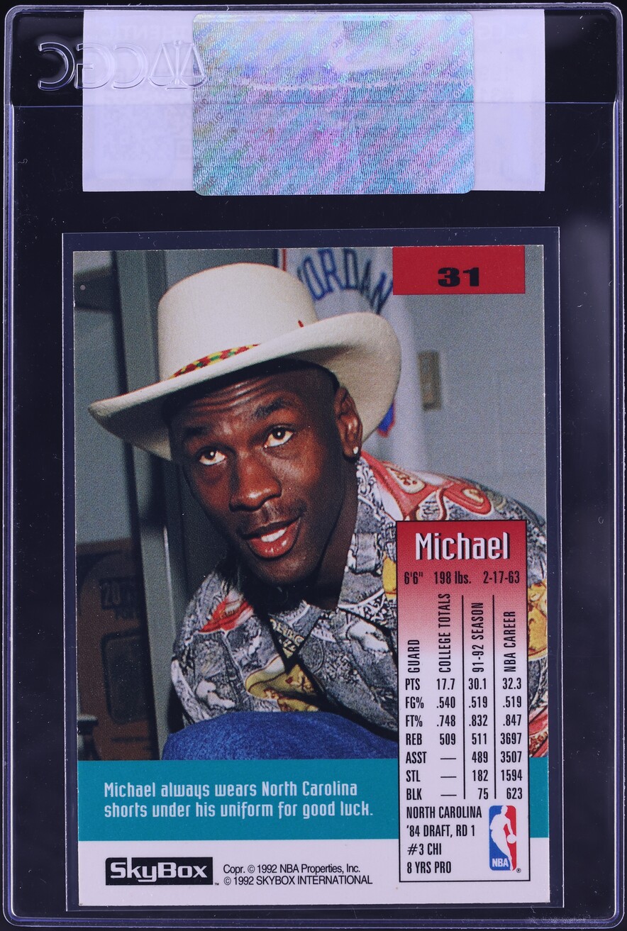 1992 Skybox Basketball Michael Jordan #31 CGC AUTH