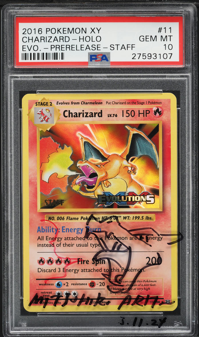 2016 Pokemon XY Evolutions Prerelease Staff Holo Charizard #11 PSA 10 GEM MINT