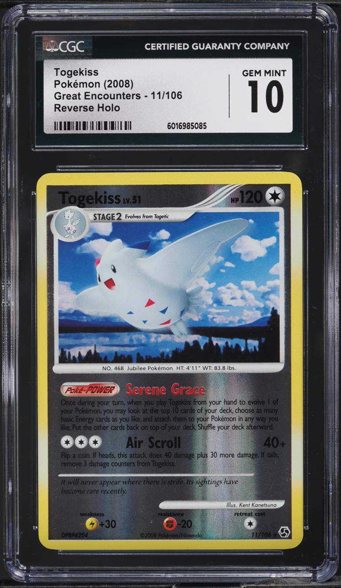 2008 Pokemon Diamond & Pearl Great Encounters Reverse Holo Togekiss #11 CGC 10