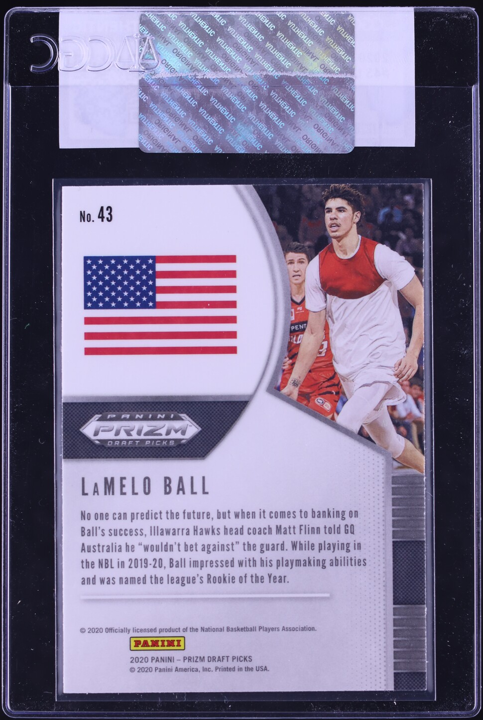 2020 Panini Prizm Draft Picks LaMelo Ball ROOKIE #43 CGC AUTH