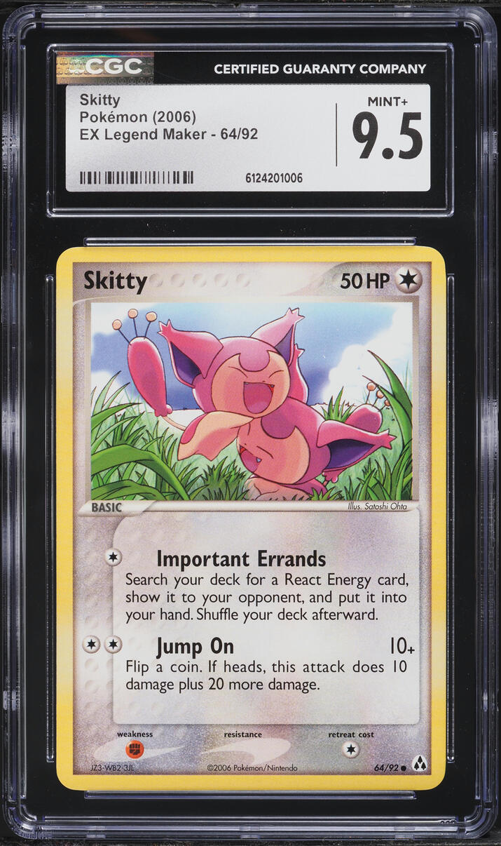 2006 Pokemon EX Legend Maker Skitty #64 CGC 9.5 MINT+