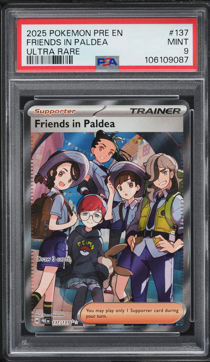 2025 Pokemon SV Prismatic Evolutions Full Art Friends In Paldea #137 PSA 9 MINT