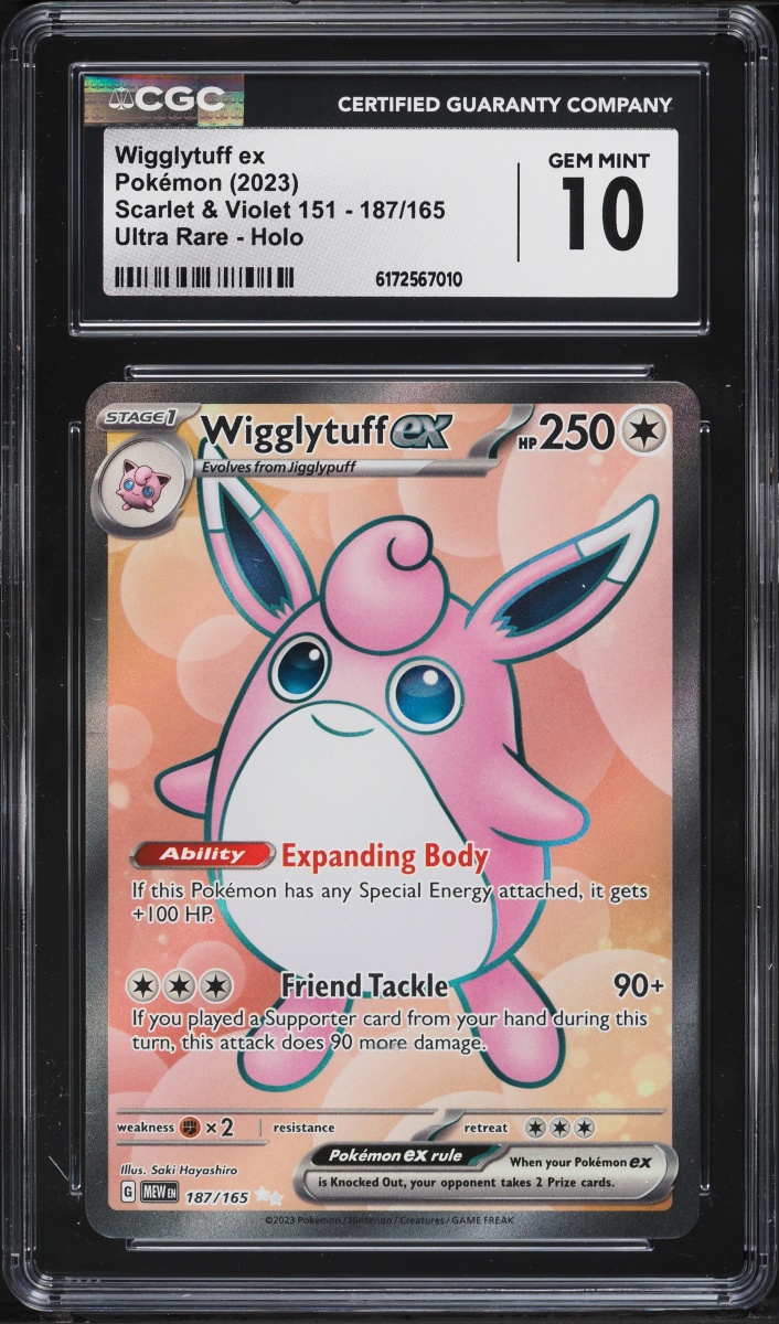 2023 Pokemon Scarlet & Violet 151 Full Art Wigglytuff Ex #187 CGC 10 GEM MINT
