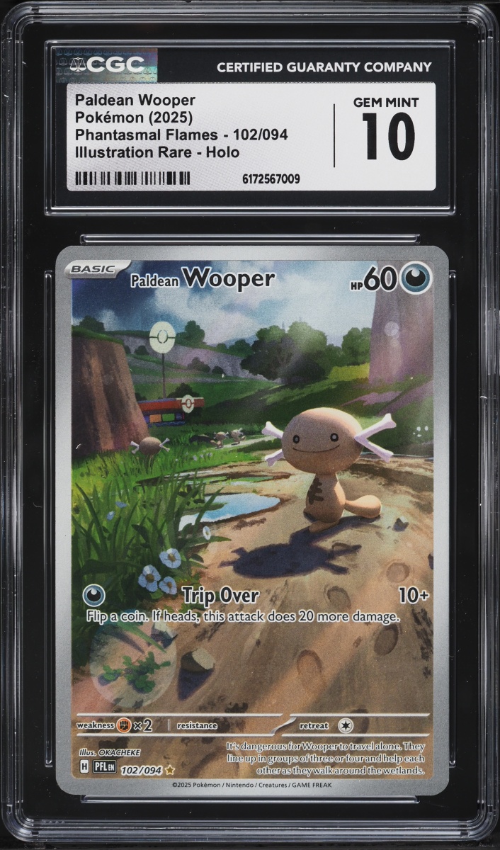 2025 Pokemon Mega Evolution Phantasmal Flames IR Paldean Wooper #102 CGC 10 GEM MINT