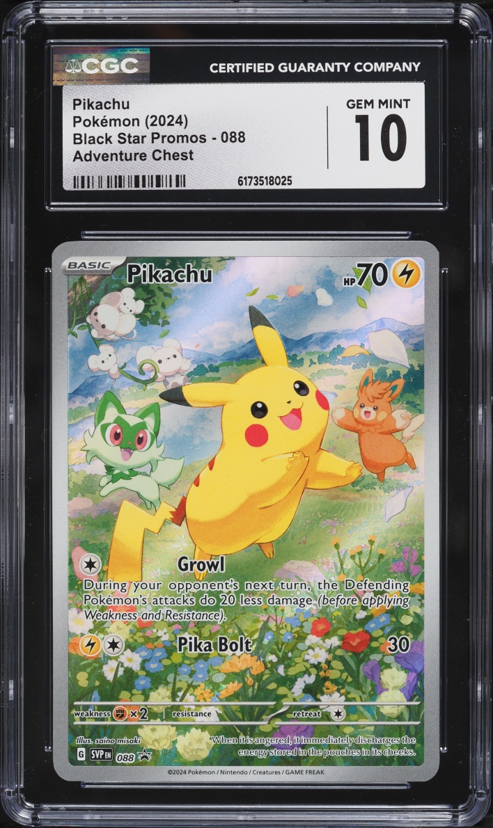 2024 Pokemon Scarlet & Violet Promo Paldea Adventure Chest Full Art Pikachu #88 CGC 10 GEM MINT