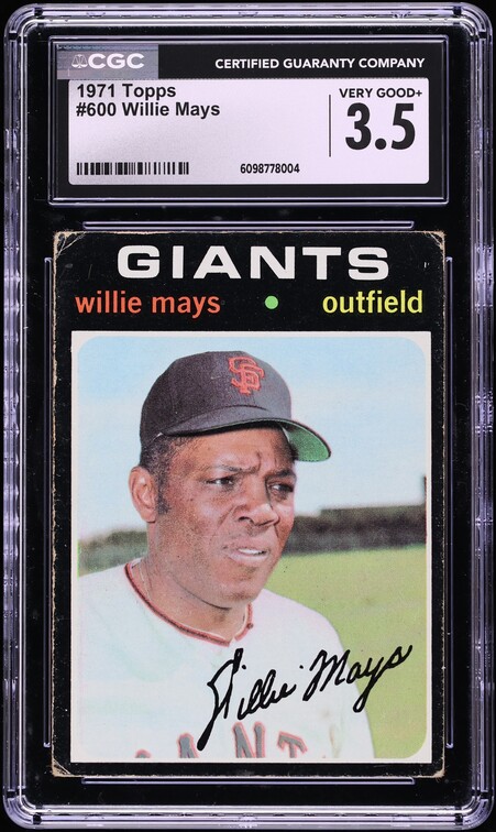 1971 Topps Willie Mays #600 CGC 3.5 VG+