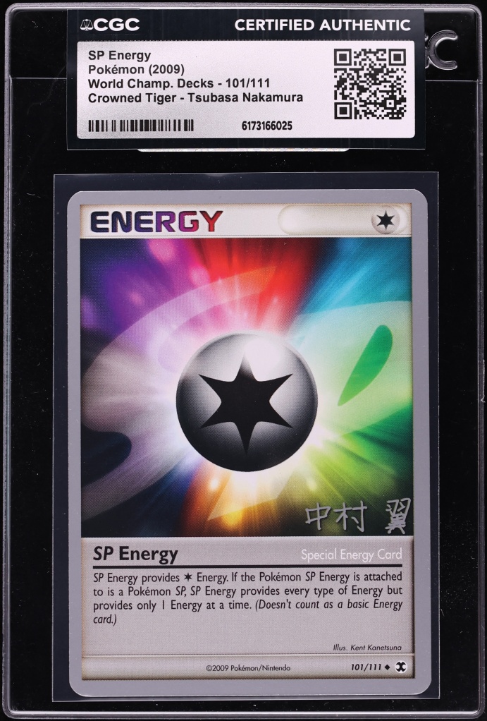 2009 Pokemon World Championship Decks Crowned Tiger Tsubasa Nakamura SP Energy #101 CGC AUTH