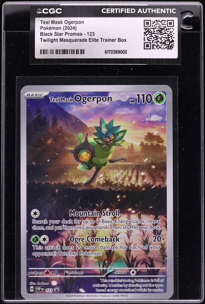 2024 Pokemon SV Promo Twilight Masquerade ETB Full Art Teal Mask Ogerpon #123 CGC AUTH