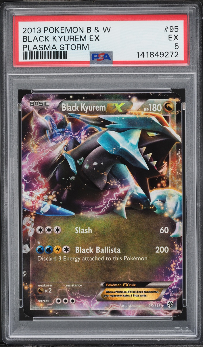 2013 Pokemon Black & White Plasma Storm Holo Black Kyurem Ex #95 PSA 5 EX