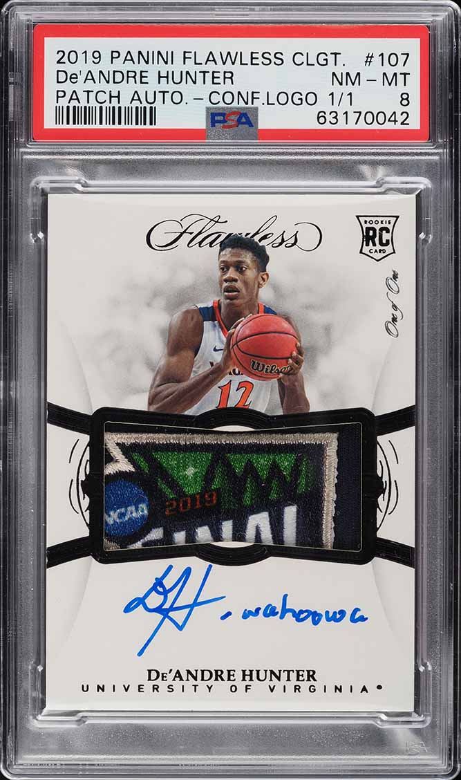 2019 Panini Prizm Gold Shimmer De'andre Hunter ROOKIE AUTO /10 #RS