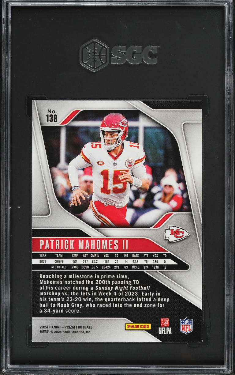 2024 Panini Prizm Patrick Mahomes II #138 SGC 9.5 MINT+