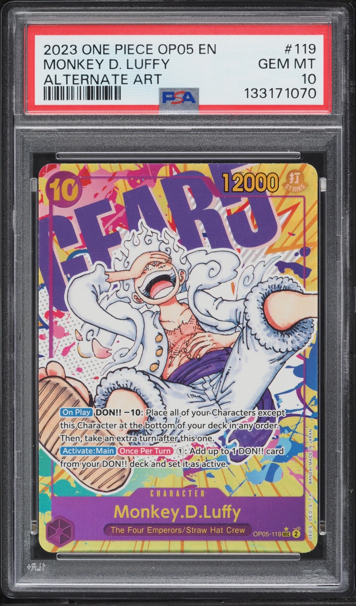 2023 One Piece Awakening Of The New Era SEC Alt Art Monkey D. Luffy #OP05-119 PSA 10 GEM MINT