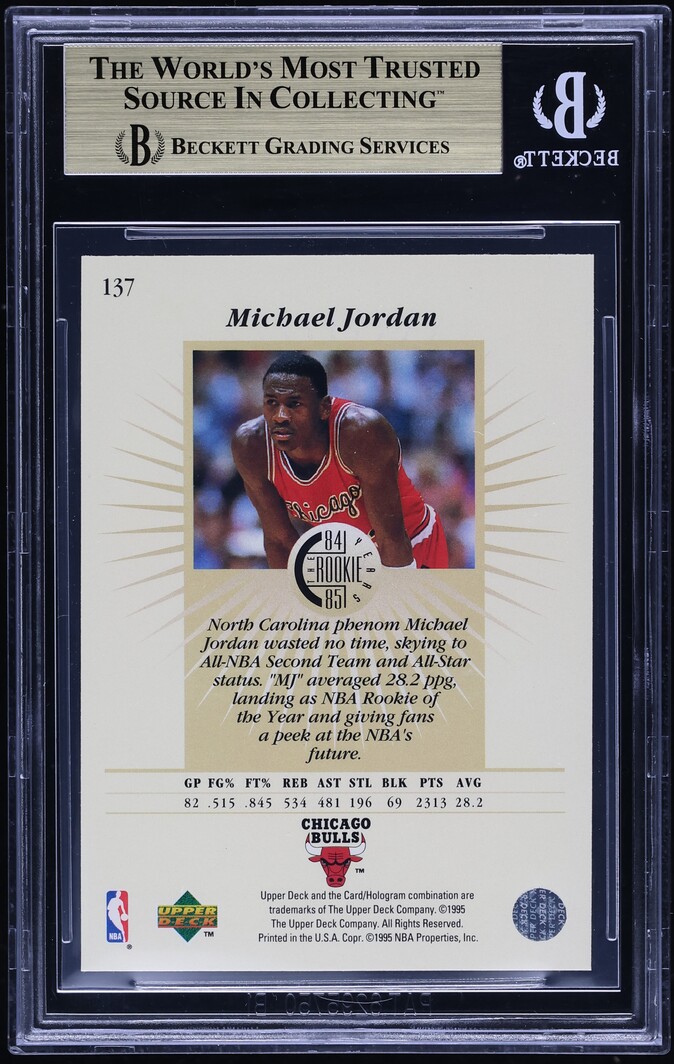 1995 Upper Deck Basketball Michael Jordan #137 BGS 9.5 GEM MINT