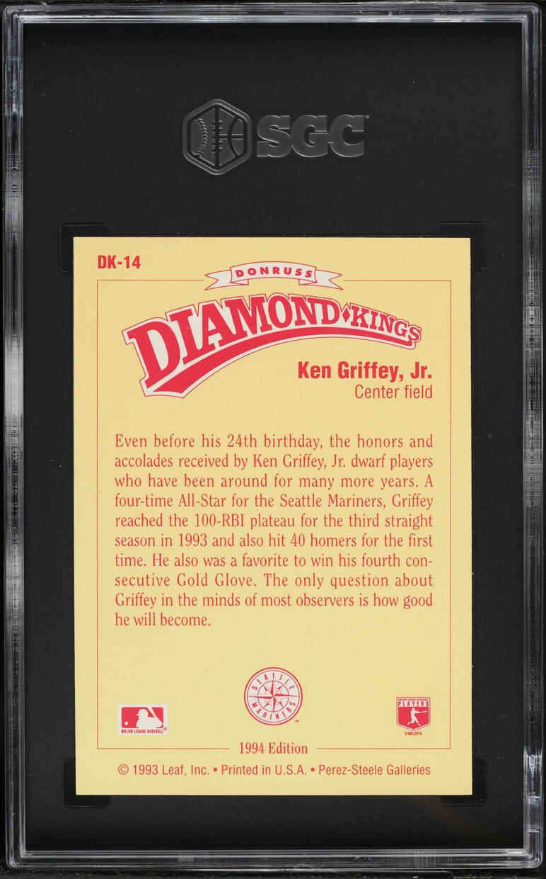 1994 Donruss Diamond Kings Ken Griffey Jr. #DK-14 SGC 10 GEM MINT