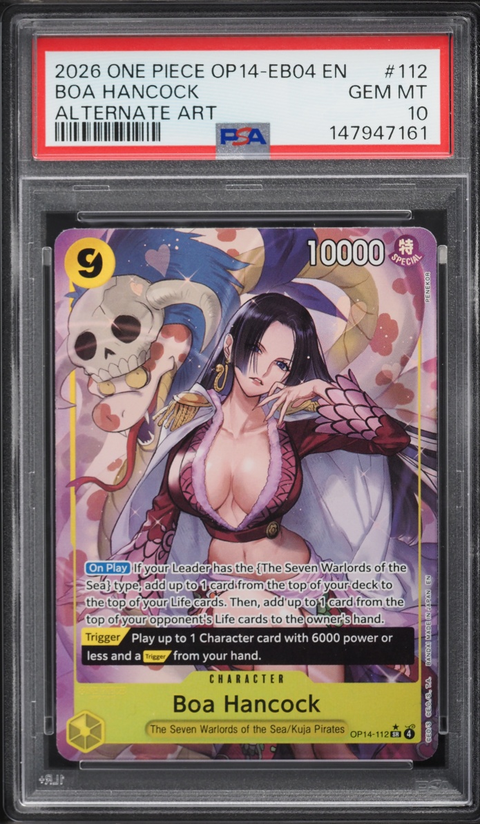 2026 One Piece The Azure Sea's Seven SR Alt Art Boa Hancock #OP14-112 PSA 10 GEM MINT