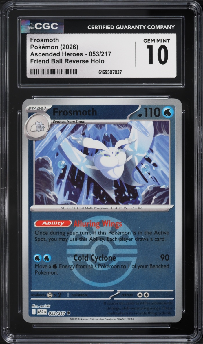2026 Pokemon Mega Ascended Heroes Friend Ball Reverse Holo Frosmoth #053 CGC 10 GEM MINT