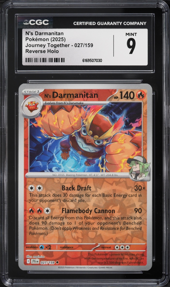 2025 Pokemon Scarlet & Violet Journey Together Reverse Holo N's Darmanitan #027 CGC 9 MINT