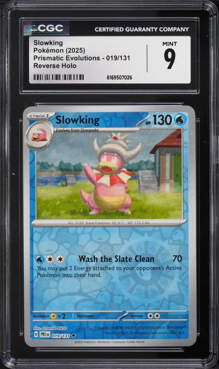 2025 Pokemon Scarlet & Violet Prismatic Evolutions Reverse Holo Slowking #19 CGC 9 MINT