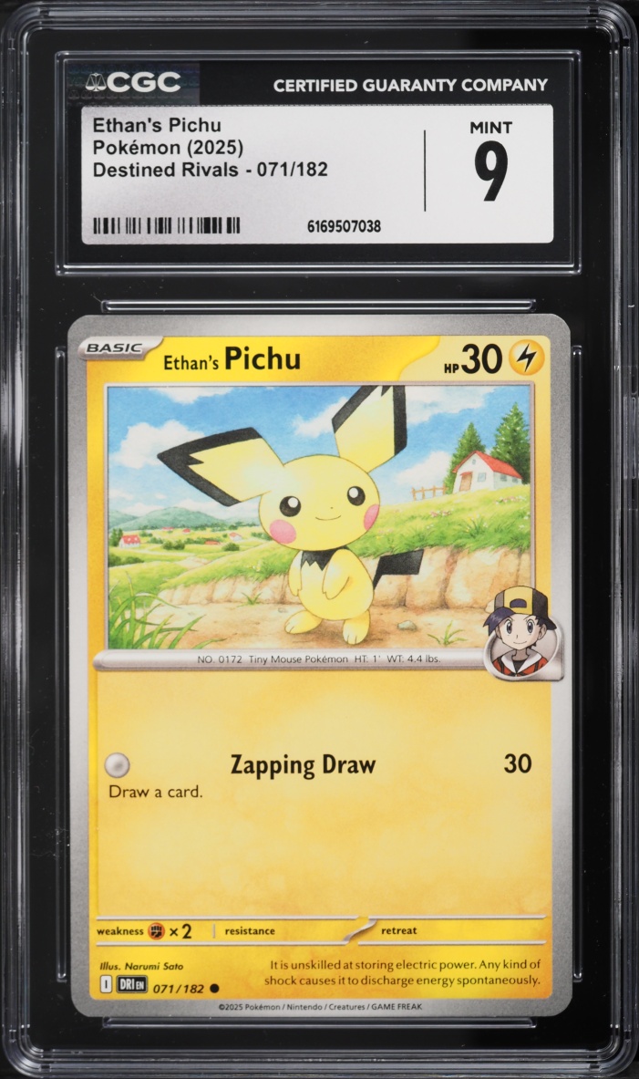 2025 Pokemon Scarlet & Violet Destined Rivals Ethan's Pichu #071 CGC 9 MINT