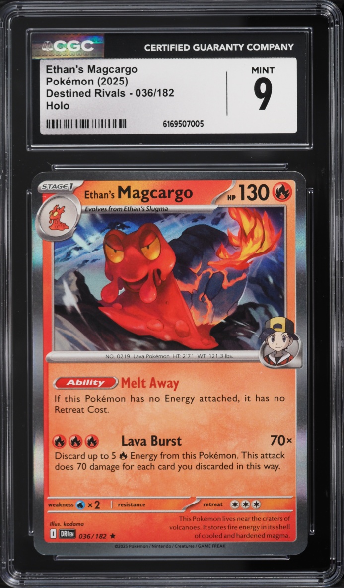 2025 Pokemon Scarlet & Violet Destined Rivals Holo Ethan's Magcargo #036 CGC 9 MINT