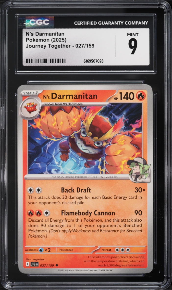 2025 Pokemon Scarlet & Violet Journey Together N's Darmanitan #27 CGC 9 MINT