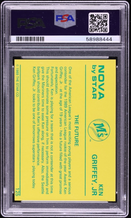 1988 Star Nova Edition The Future Ken Griffey Jr. ROOKIE #125 PSA 10 GEM MINT - Photo 2