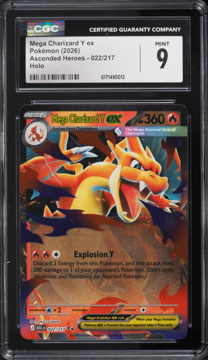 2026 Pokemon Mega Evolution Ascended Heroes Holo Mega Charizard Y Ex #22 CGC 9 Mint