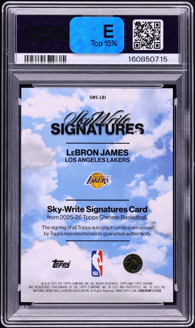 2025 Topps Chrome Sky Write Black Refractor LeBron James AUTO DNA 10 /10 #SWS-LBJ PSA 10 GEM