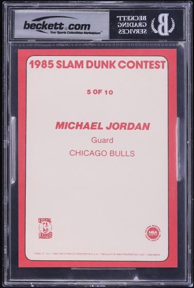 1985 Star Slam Dunk Supers 5X7 Michael Jordan ROOKIE #5 BGS 9 MINT