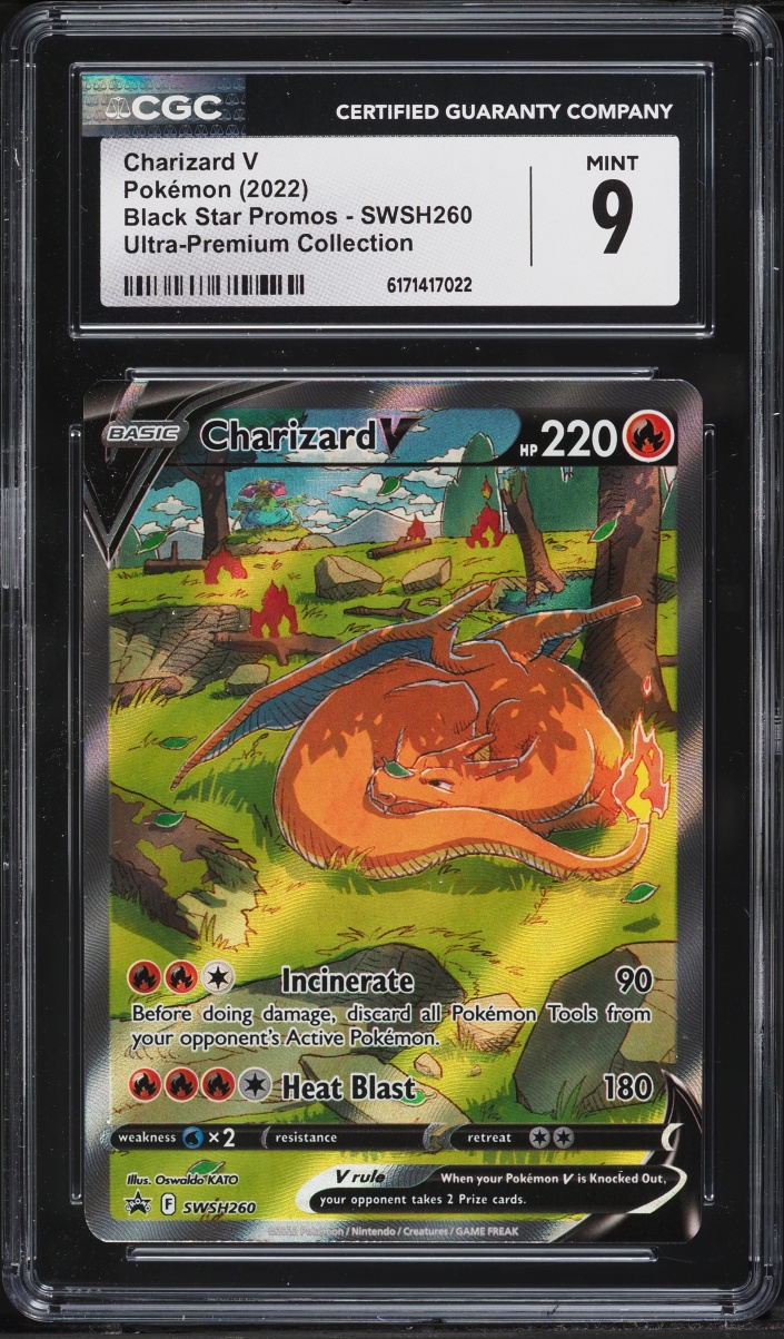 2022 Pokemon Sword & Shield Promo Ultra Premium Full Art Charizard V #SWSH260 CGC 9 MINT