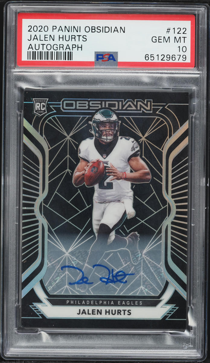 2020 Panini Obsidian Jalen Hurts ROOKIE AUTO /150 #122 PSA 10 GEM MINT