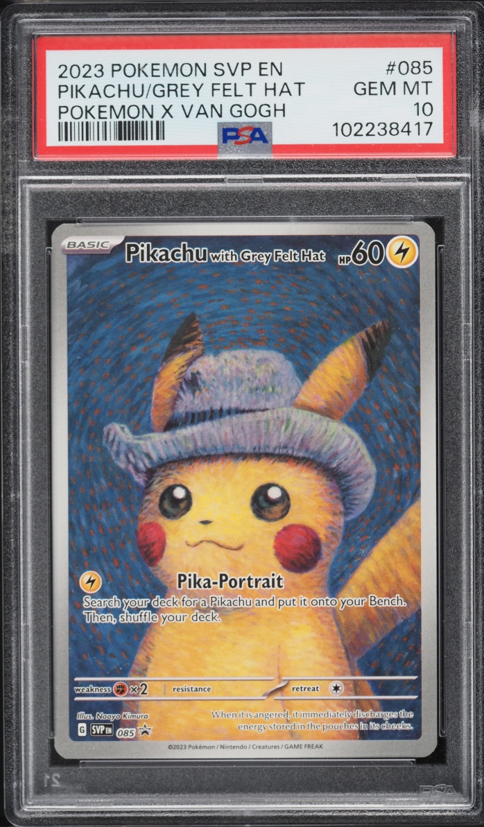 2023 Pokemon Scarlet & Violet Promo Van Gogh Full Art Pikachu With Grey Felt Hat #85 PSA 10 GEM