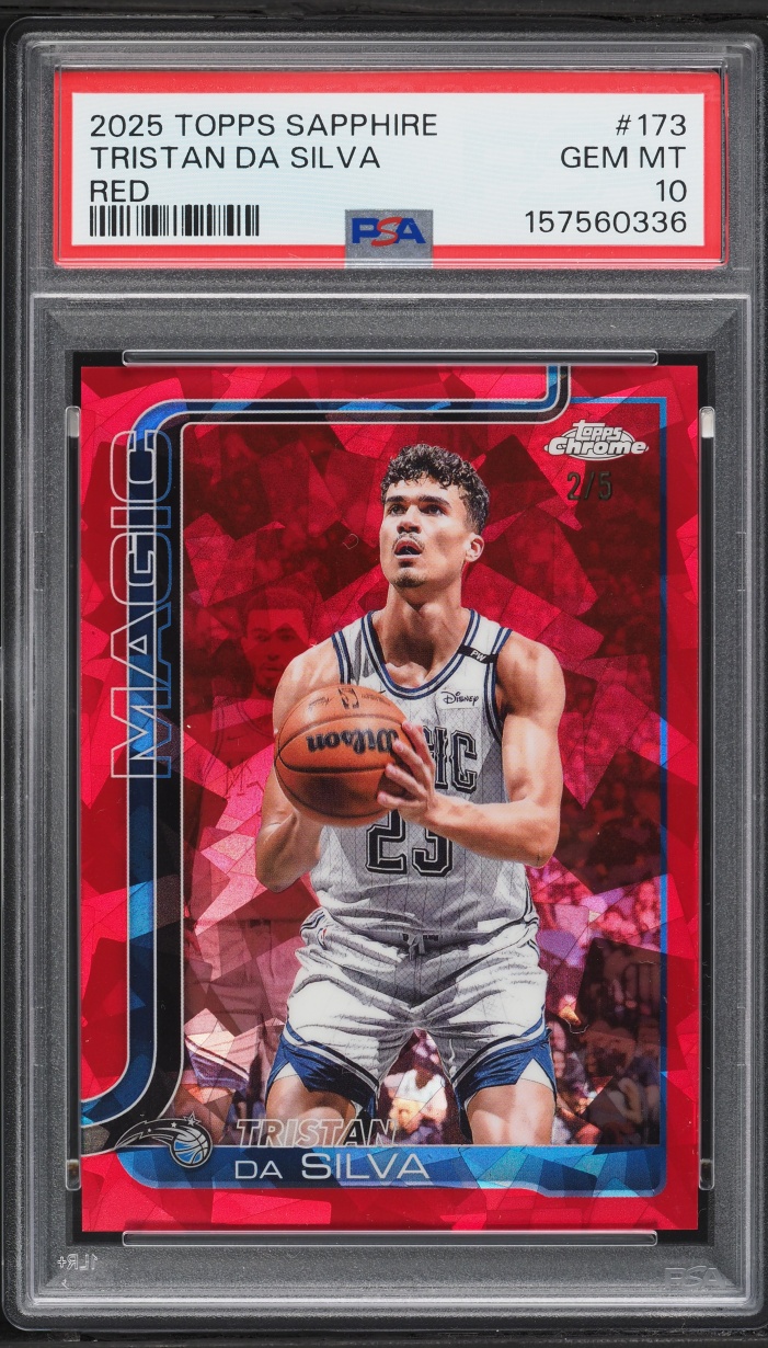 2025 Topps Chrome Sapphire Edition Red Tristan Da Silva /5 #173 PSA 10 GEM MINT