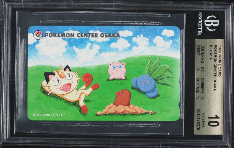 Pokemon 11月28日 1998 Pokemon Osaka Center Phone Card Meowth Jigglypuff Diglett
